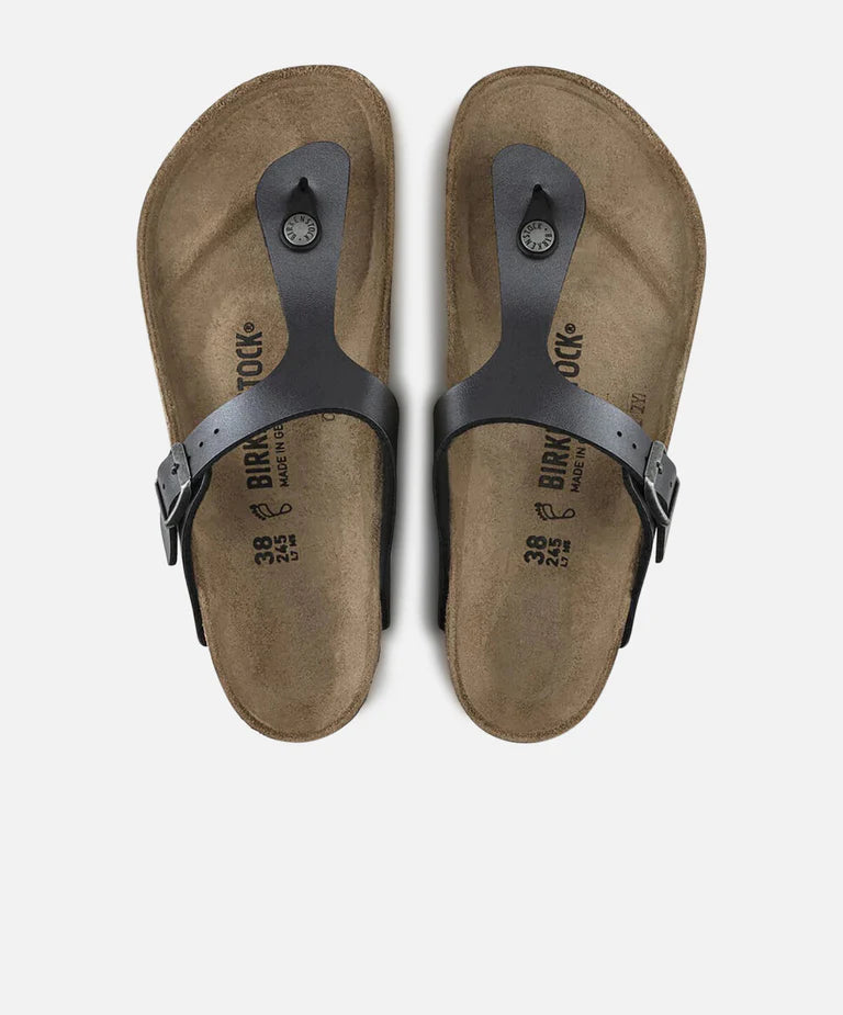 BIRKENSTOCK GIZEH BIRKO FLOR METALLIC BLACK REGULAR