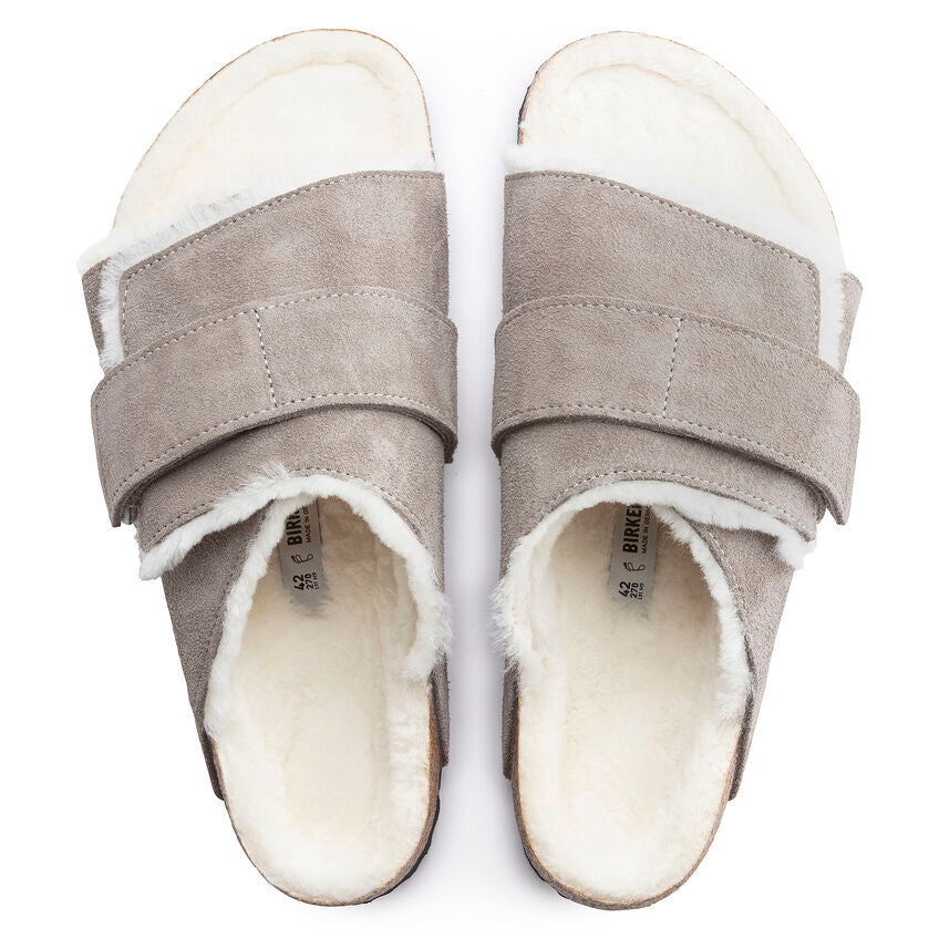 Birkenstock Kyoto Shearling Suede Leather Sandals with Soft, Genuine Shearling Lining- Multiple Colors & Sizes