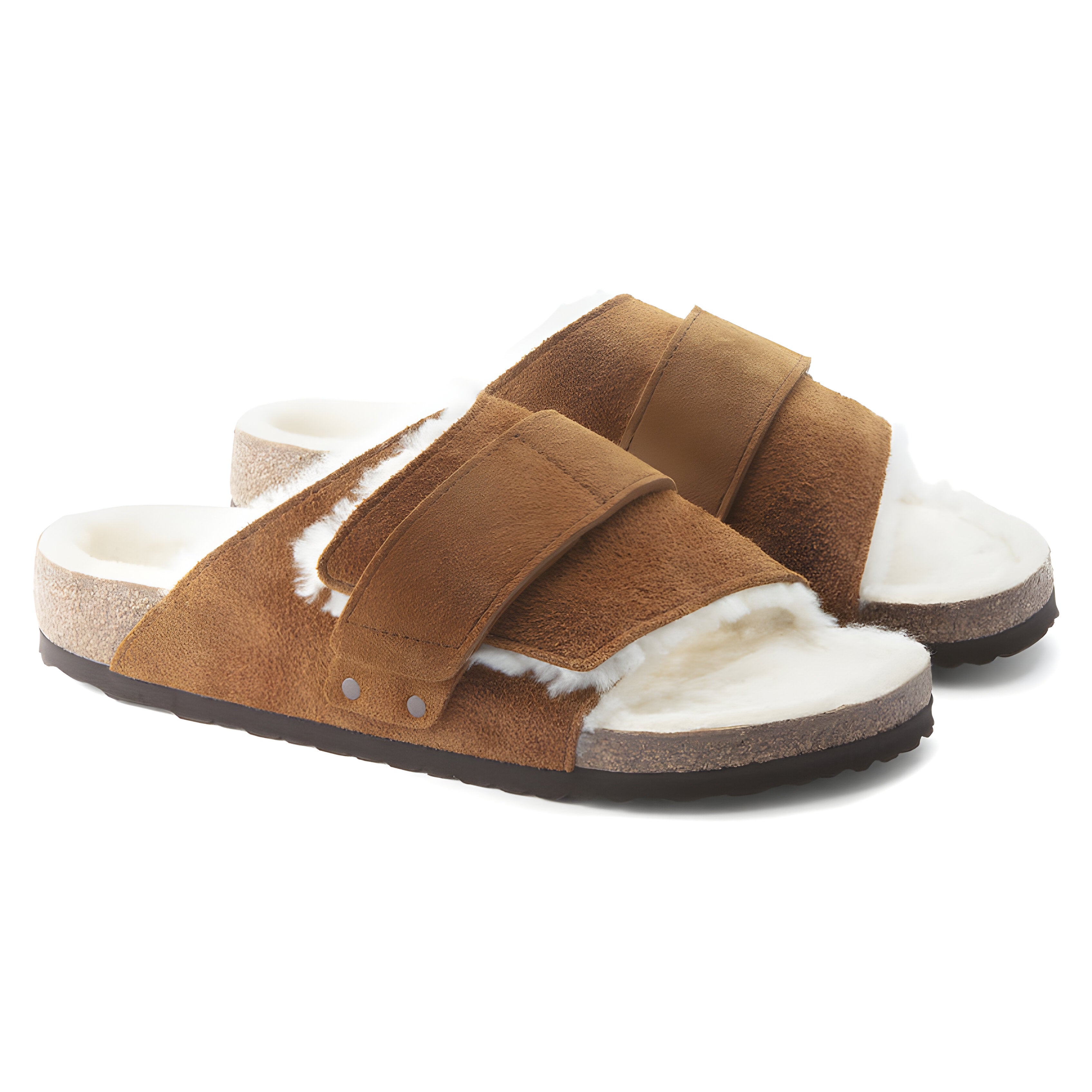 Birkenstock Kyoto Shearling Suede Leather Sandals with Soft, Genuine Shearling Lining- Multiple Colors & Sizes