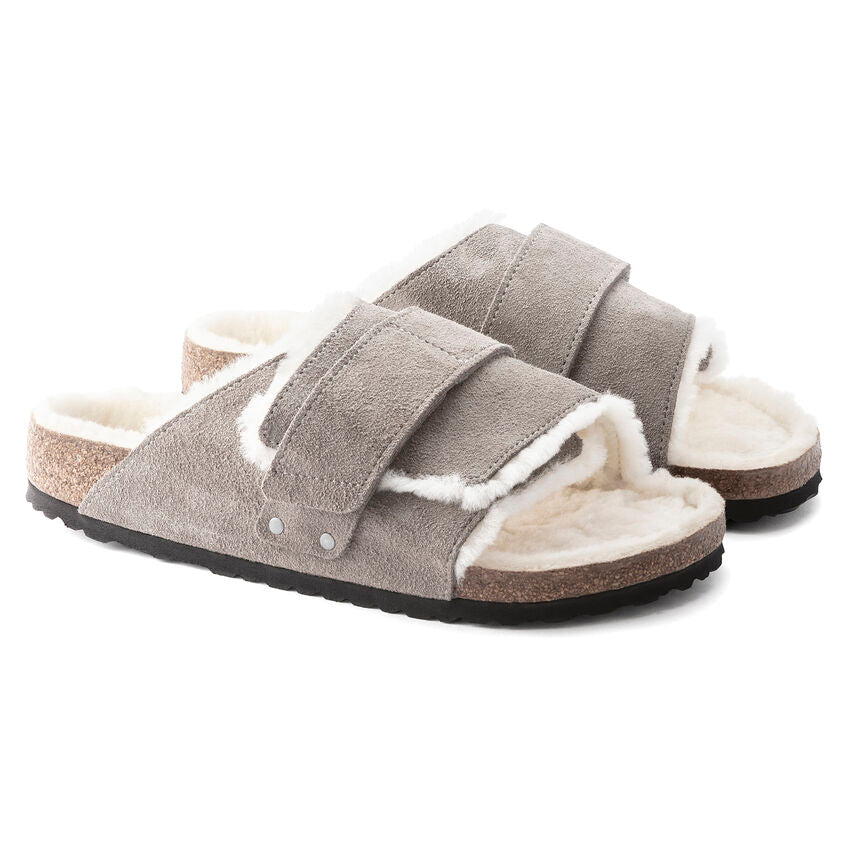 Birkenstock Kyoto Shearling Suede Leather Sandals with Soft, Genuine Shearling Lining- Multiple Colors & Sizes