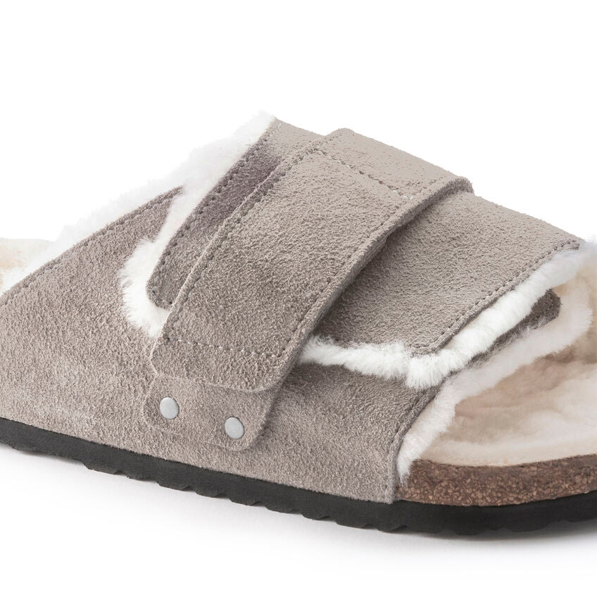 Birkenstock Kyoto Shearling Suede Leather Sandals with Soft, Genuine Shearling Lining- Multiple Colors & Sizes
