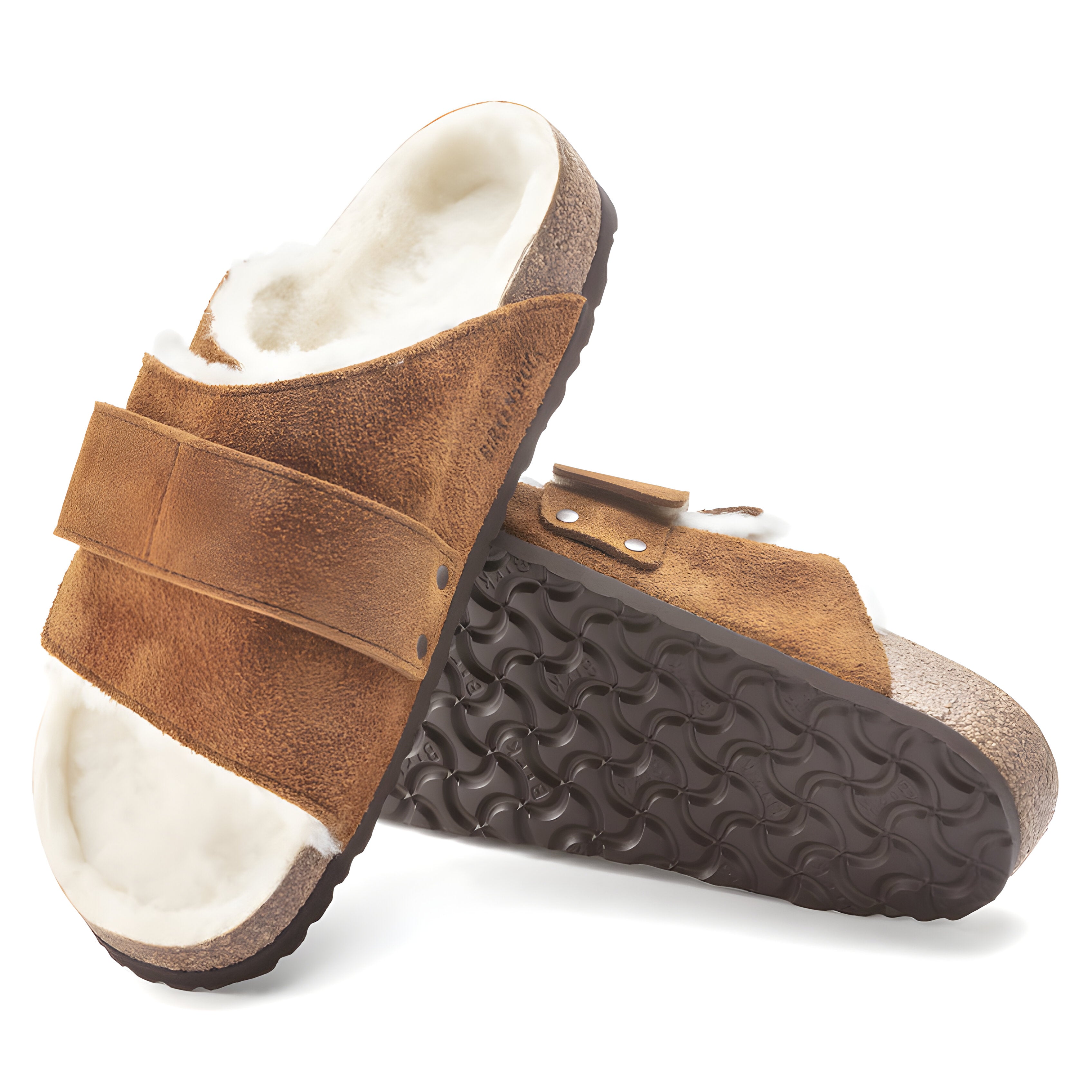 Birkenstock Kyoto Shearling Suede Leather Sandals with Soft, Genuine Shearling Lining- Multiple Colors & Sizes