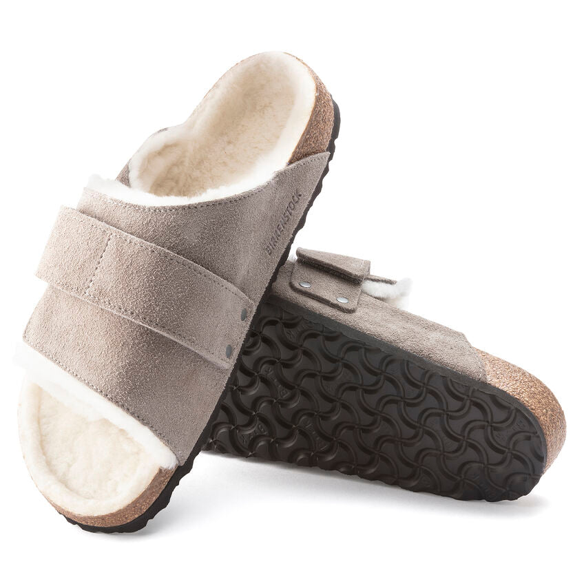 Birkenstock Kyoto Shearling Suede Leather Sandals with Soft, Genuine Shearling Lining- Multiple Colors & Sizes