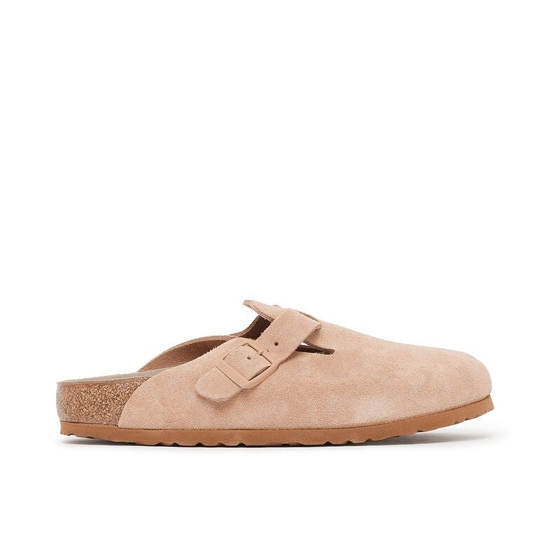 Birkenstock Boston BS - Classic Clog - Suede Leather Upper - Soft Cork Footbed - EVA Sole - Adjustable Buckle - Multiple Colors and Size