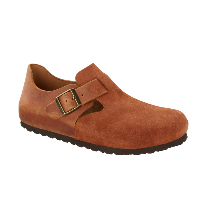 Birkenstock London BS Closed-Toe Shoe - Oiled/Suede Leather Upper - EVA Sole - Anatomical Footbed - Multiple Colors and Size