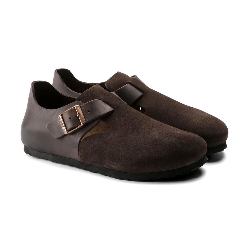 Birkenstock London BS Closed-Toe Shoe - Oiled/Suede Leather Upper - EVA Sole - Anatomical Footbed - Multiple Colors and Size