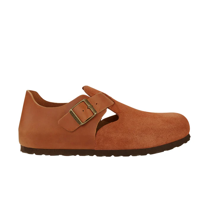 Birkenstock London BS Closed-Toe Shoe - Oiled/Suede Leather Upper - EVA Sole - Anatomical Footbed - Multiple Colors and Size