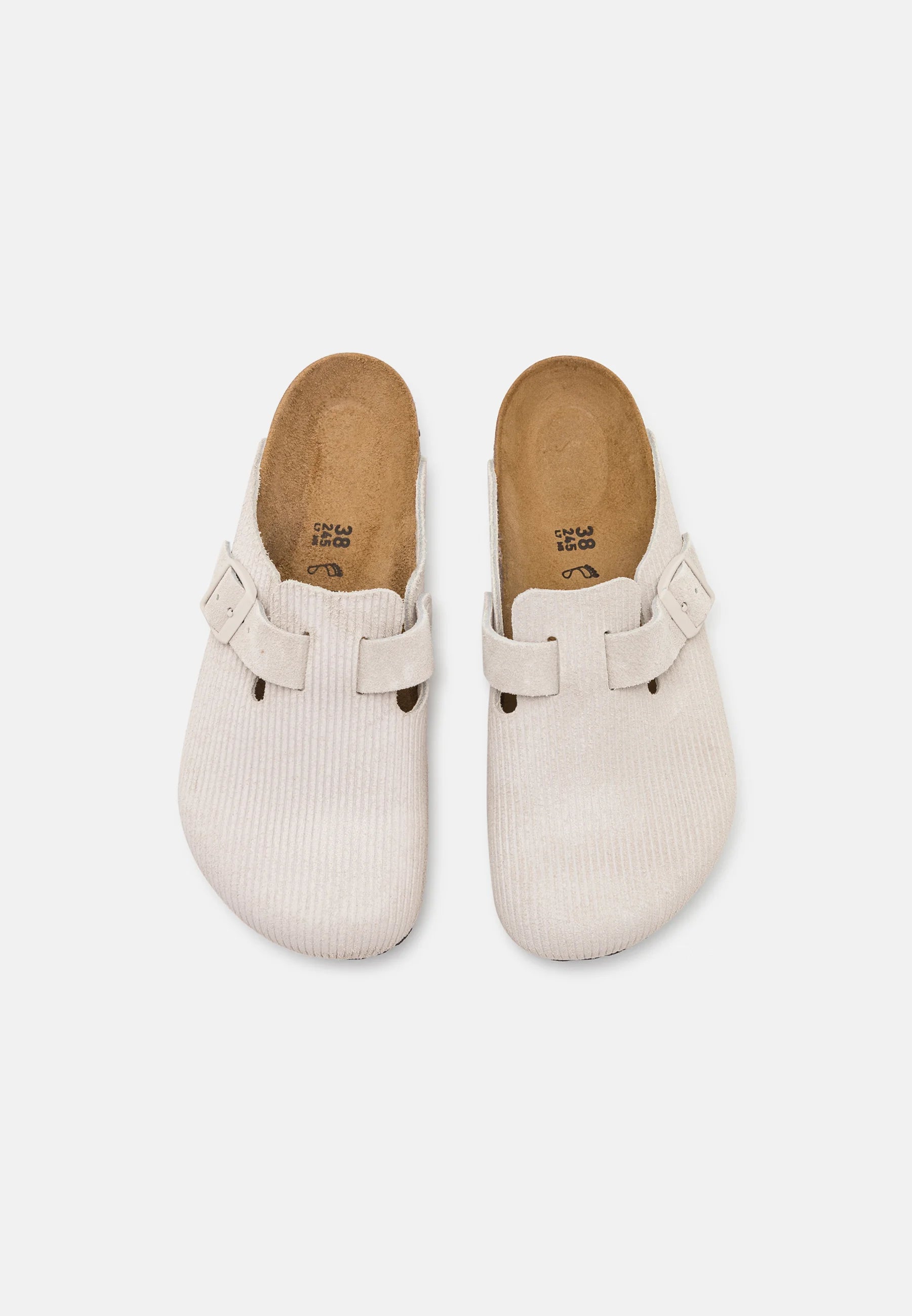 BIRKENSTOCK BOSTON ANTIQUE WHITE SUEDE NARROW