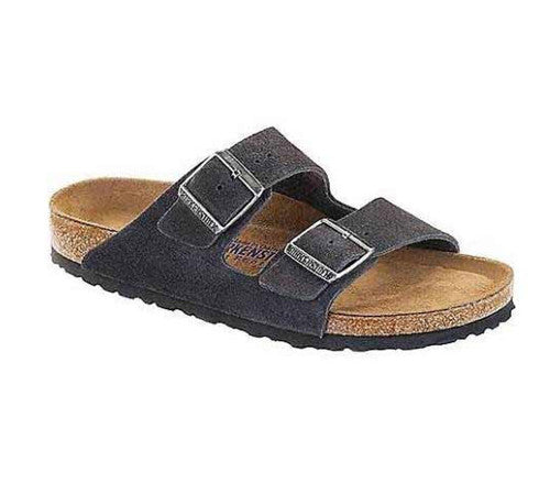 BIRKENSTOCK ARIZONA SOFT FOOTBED VELVET GRAY SUEDE NARROW