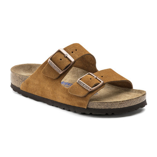 BIRKENSTOCK ARIZONA SOFT FOOTBED MINK SUEDE NARROW