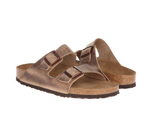 BIRKENSTOCK ARIZONA SOFT FOOTBED TOBACCO OIL LEATHER NARROW