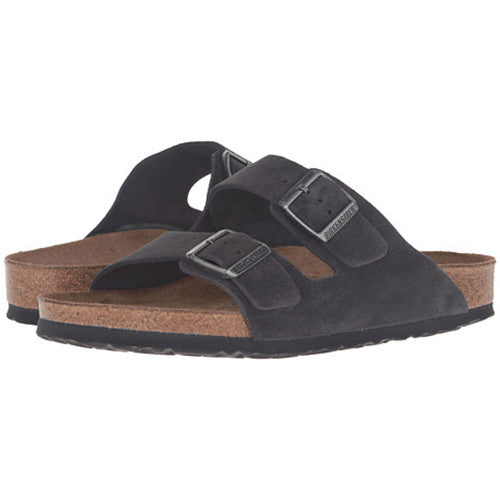 BIRKENSTOCK ARIZONA SOFT FOOTBED VELVET GRAY SUEDE REGULAR