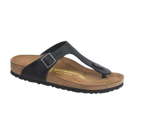 BIRKENSTOCK GIZEH BLACK OIL LEATHER