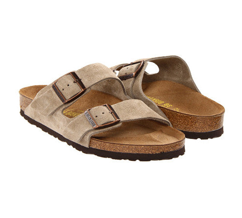 BIRKENSTOCK ARIZONA TAUPE SUEDE  SOFT FOOTBED NARROW