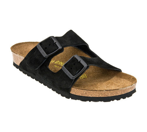 BIRKENSTOCK ARIZONA BLACK SUEDE SOFT FOOTBED REGULAR