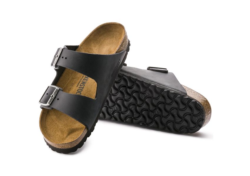 BIRKENSTOCK ARIZONA BLACK OIL LEATHER REGULAR