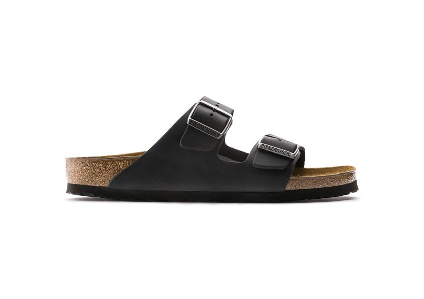 BIRKENSTOCK ARIZONA BLACK OIL LEATHER REGULAR