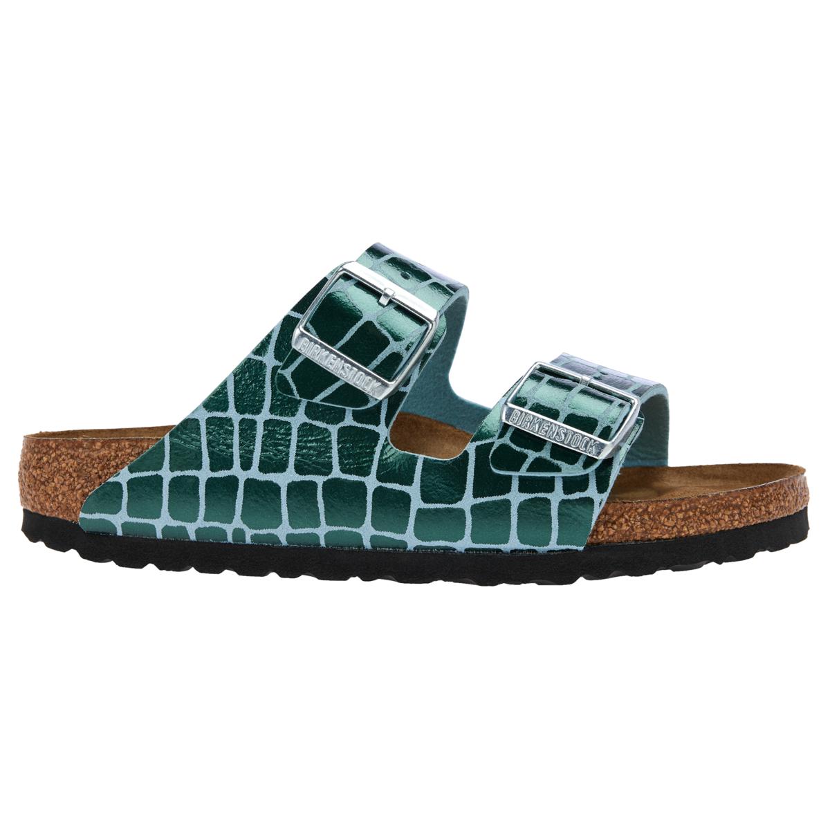 BIRKENSTOCK ARIZONA GATOR GLEAM OCEAN BREEZE MICROFIBER NARROW