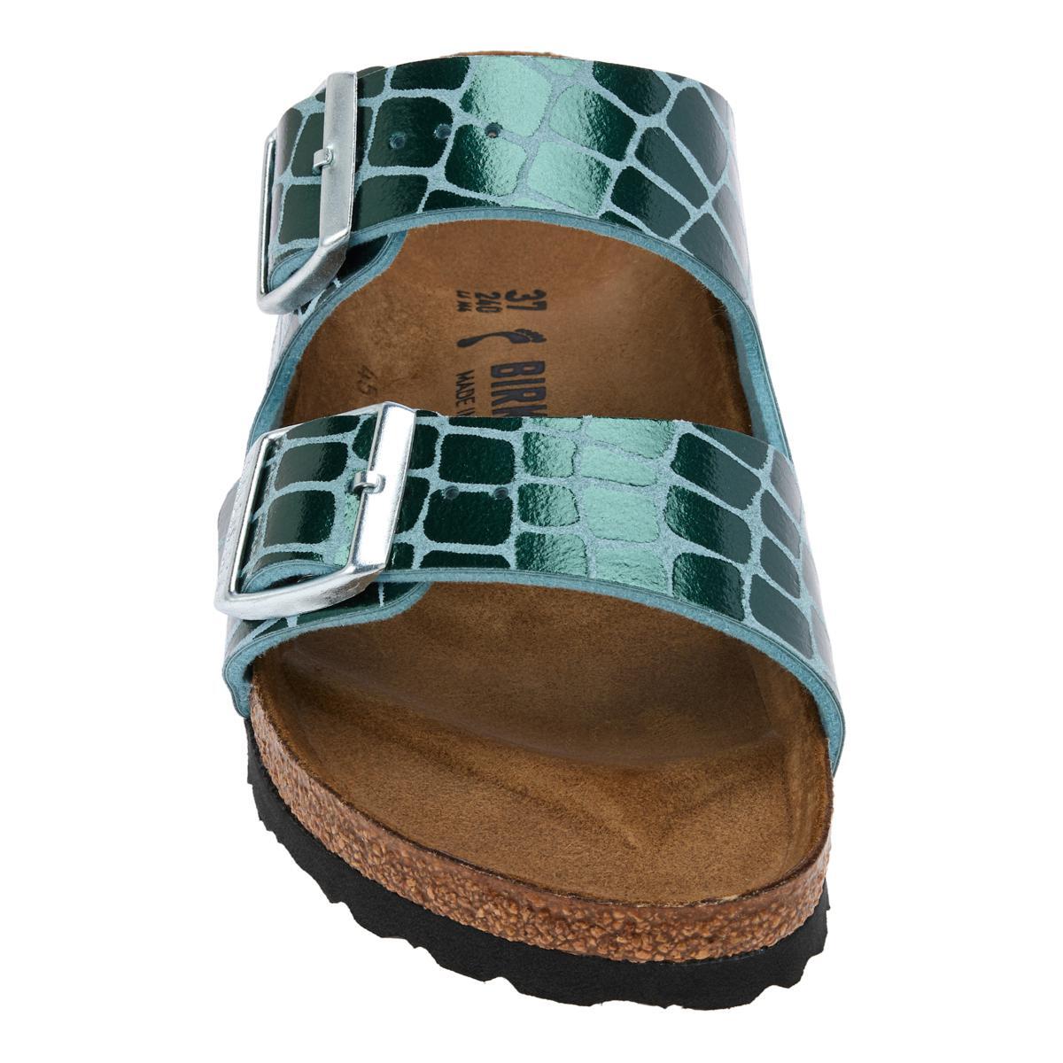 BIRKENSTOCK ARIZONA GATOR GLEAM OCEAN BREEZE MICROFIBER NARROW