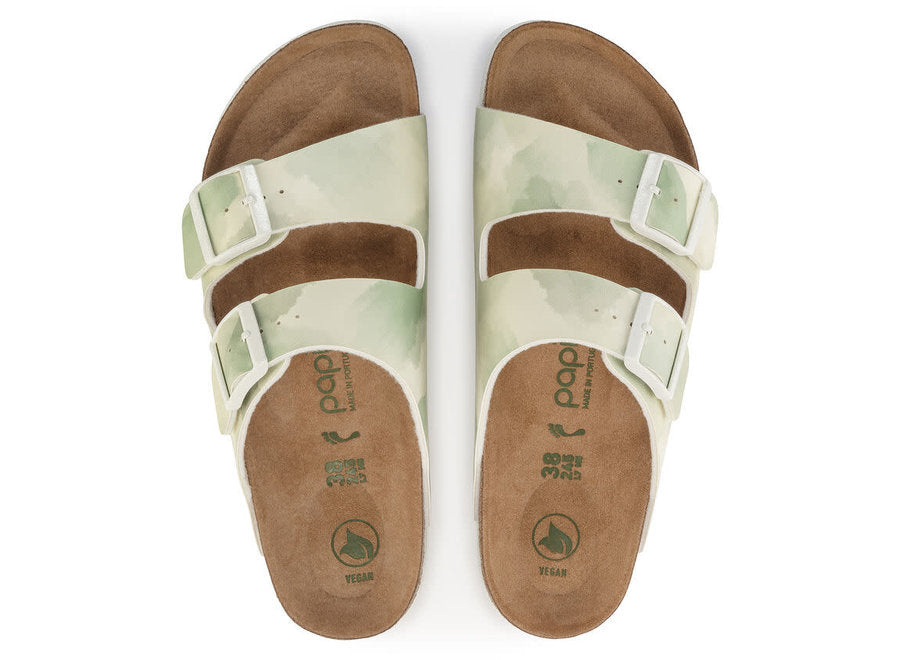 BIRKENSTOCK ARIZONA PLATFORM VEGAN WATERCOLOR KHAKI BIRKI FLOR NARROW