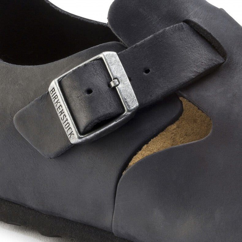 BIRKENSTOCK LONDON BLACK OILED LEATHER NARROW