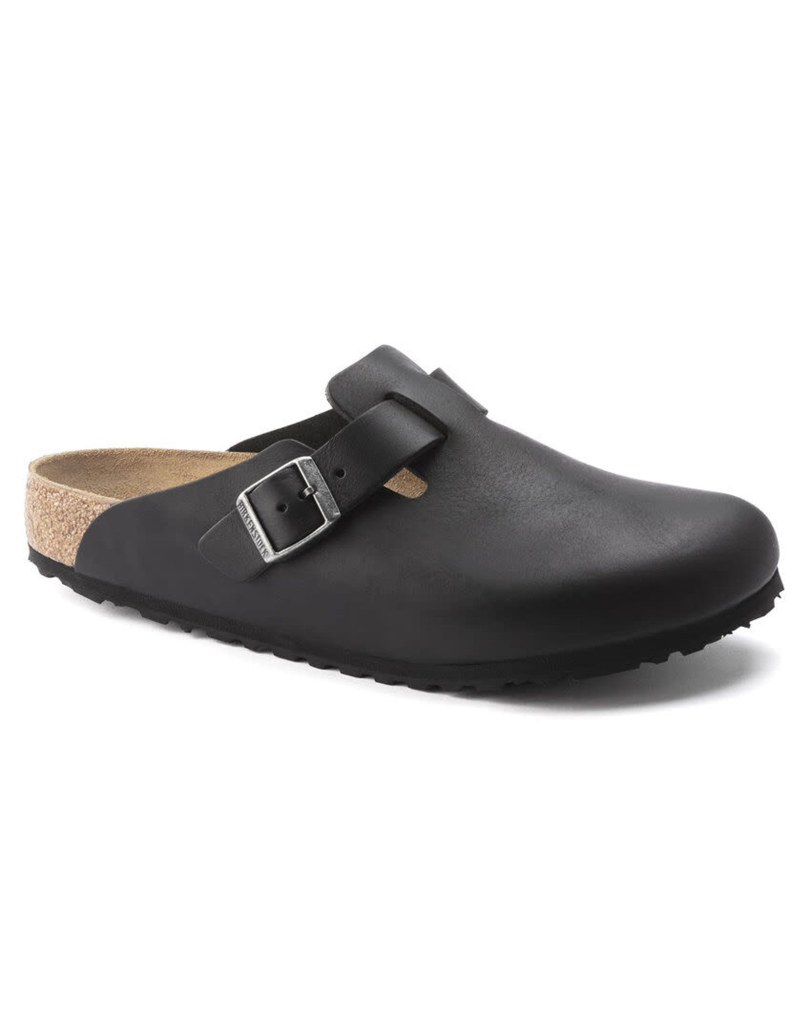 BIRKENSTOCK BOSTON GRIP VINTAGE BLACK LEATHER REGULAR