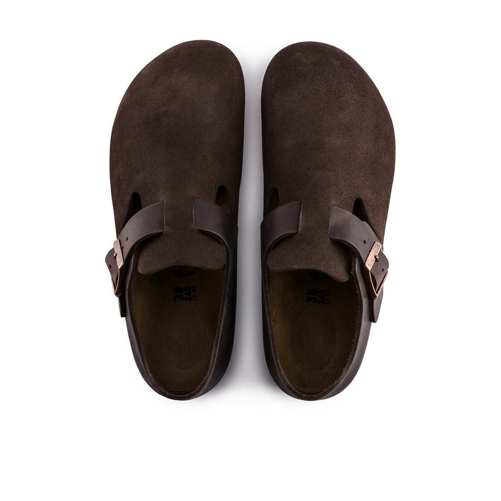 Birkenstock London BS Closed-Toe Shoe - Oiled/Suede Leather Upper - EVA Sole - Anatomical Footbed - Multiple Colors and Size