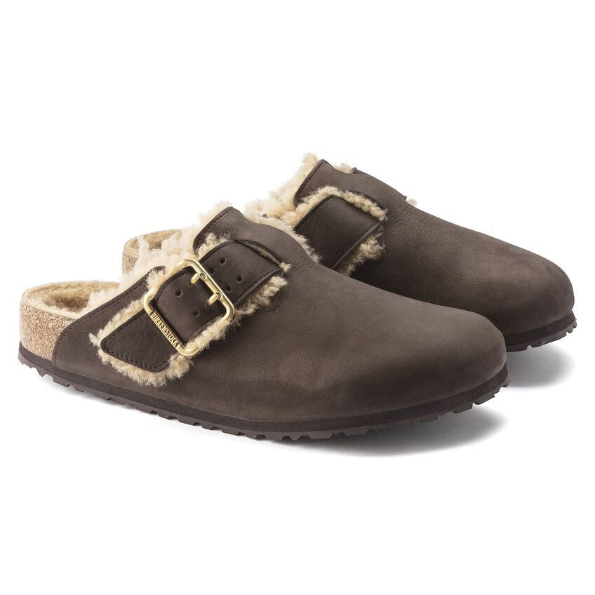 Birkenstock Boston Bold Shearling - Nubuck Leather Upper - Shearling Lining - Cork Footbed - EVA and Rubber Sole - Multiple Colors and Size