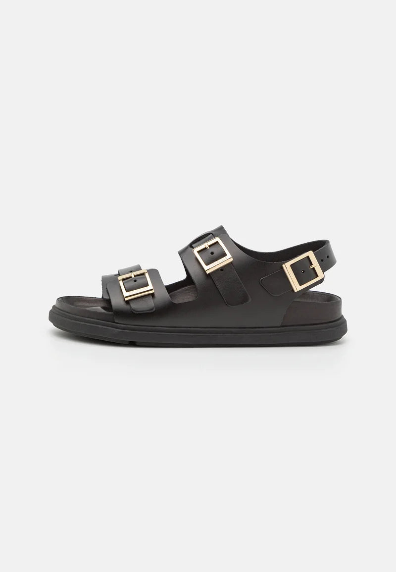 BIRKENSTOCK CANNES EXQUISITE HIGH SHINE BLACK LEATHER NARROW