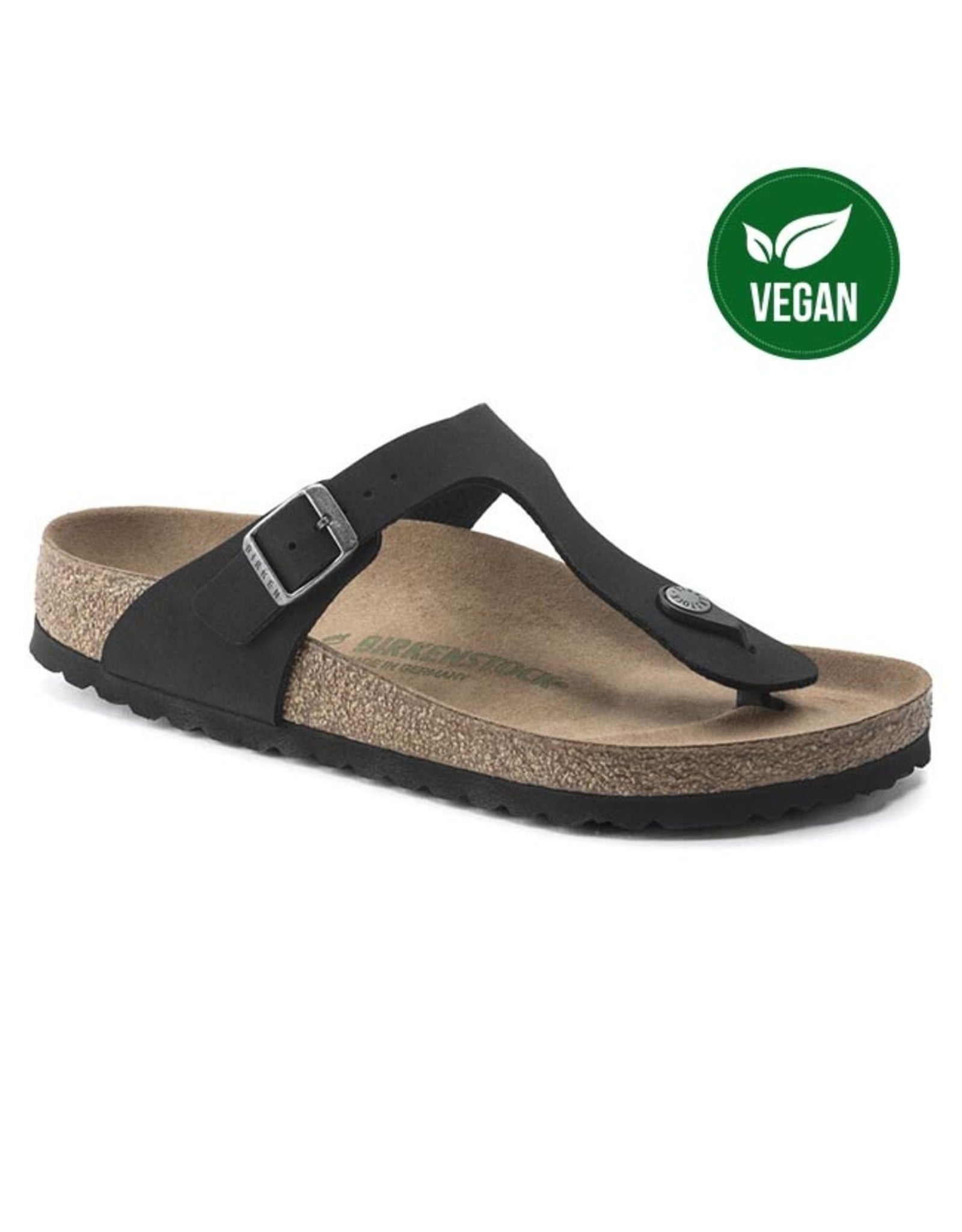 BIRKENSTOCK GIZEH VEGAN BLACK BIRKIBUC REGULAR