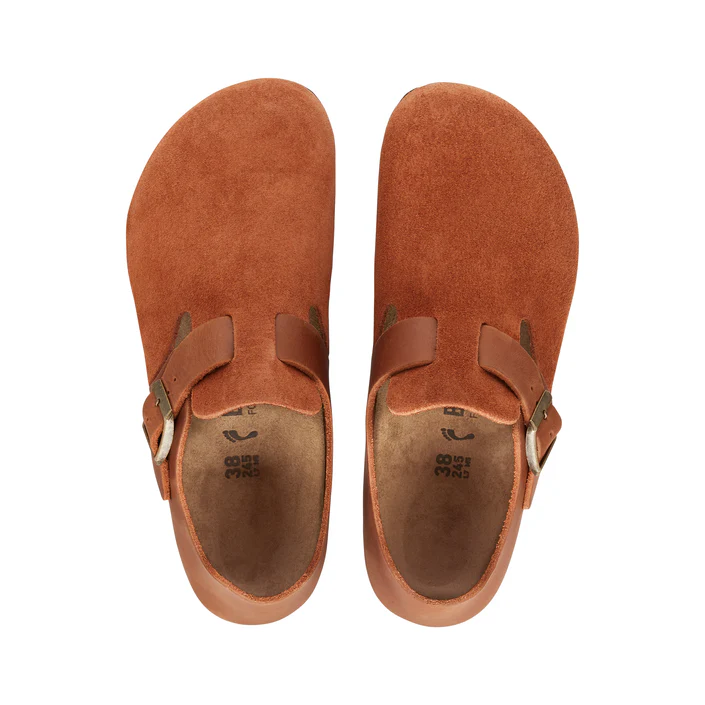 Birkenstock London BS Closed-Toe Shoe - Oiled/Suede Leather Upper - EVA Sole - Anatomical Footbed - Multiple Colors and Size