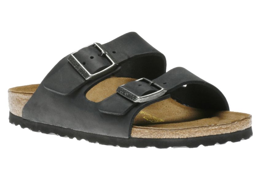 BIRKENSTOCK ARIZONA BLACK OIL LEATHER REGULAR