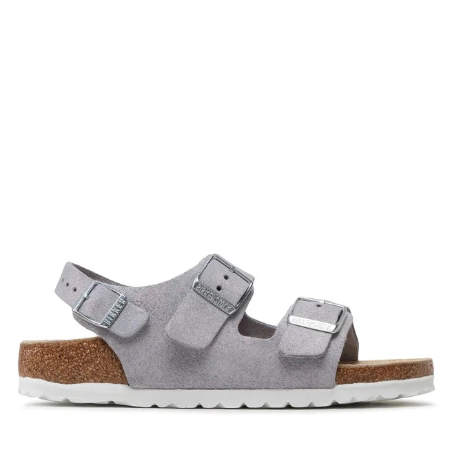 BIRKENSTOCK MILANO EMBOSED WHALE GRAY NUBUK REGULAR