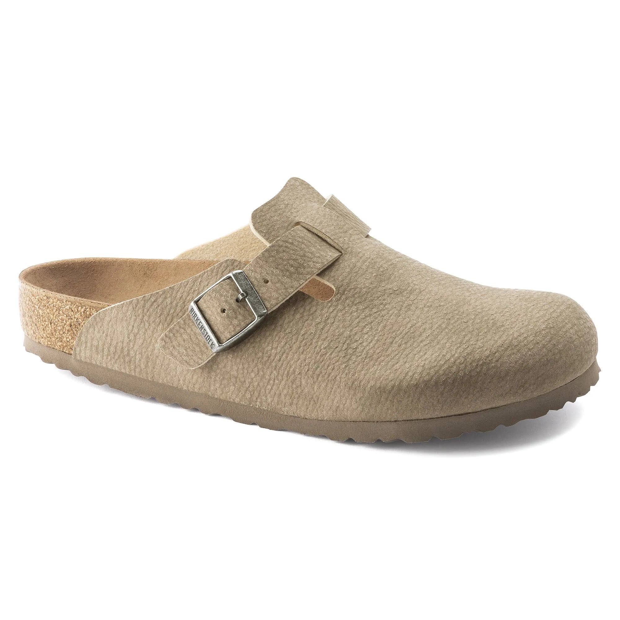 BIRKENSTOCK BEND EGGSHELL GRAY TAUPE LEATHER SUEDE NARROW