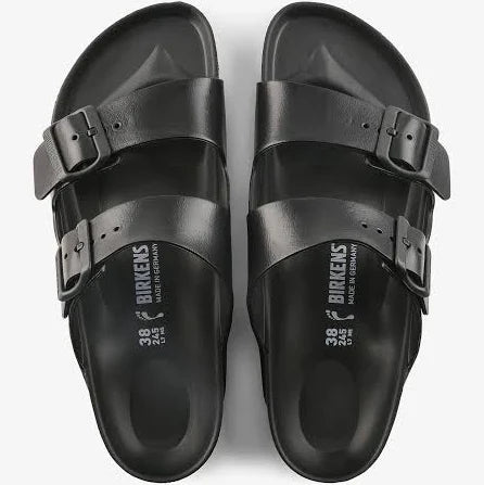 BIRKENSTOCK ARIZONA PLATFORM EXQUISITE BLACK LEATHER NARROW