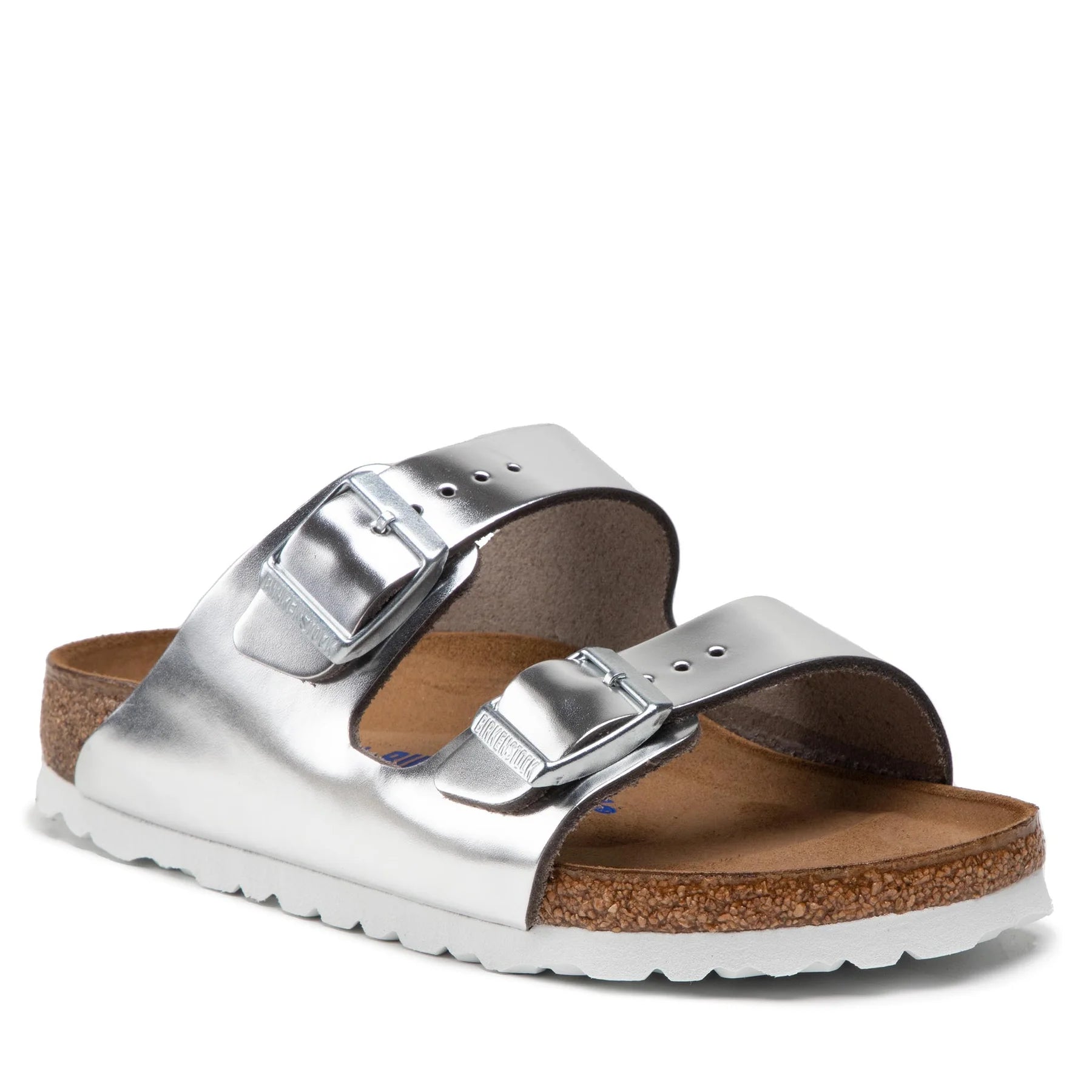 BIRKENSTOCK ARIZONA PEARLS SILVER LEATHER NARROW