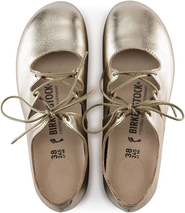 Birkenstock Rye - Ballet Flat - Natural Leather Upper - Flat Heel - EVA Sole - Gold